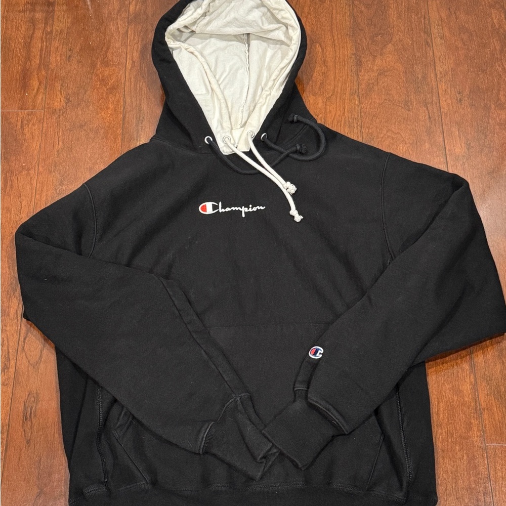 Champion Black and White Hoodie for Men